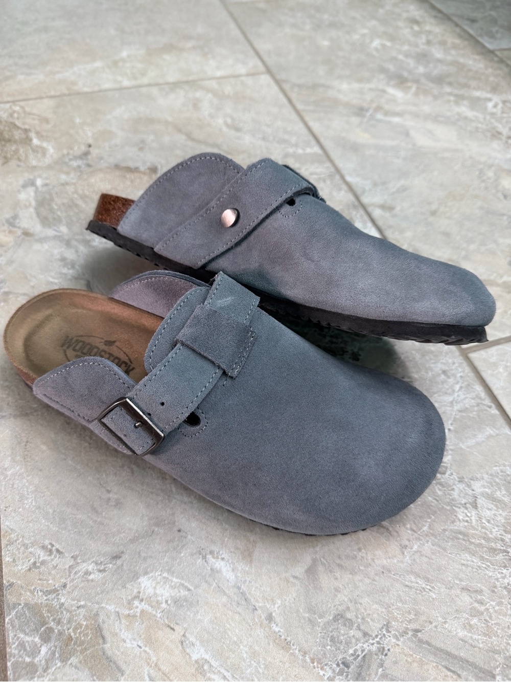 Gray Suede Clog Mule for Men